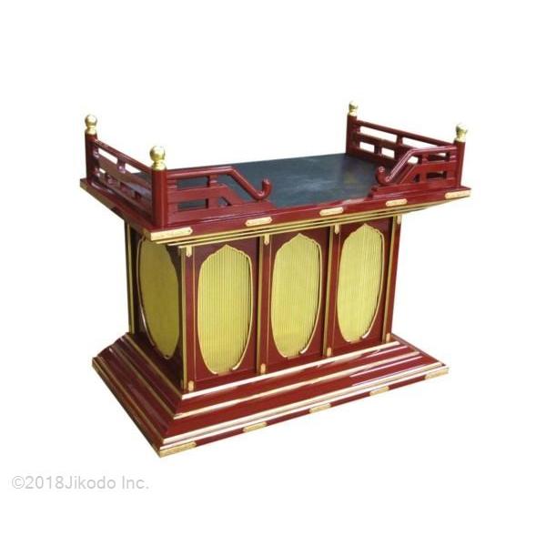 寺院仏具】潤み塗り 幅150センチの現代型型須弥壇 高欄・金具 寺院仏具】潤み塗り 幅150センチの現代型型須弥壇 高欄・金具