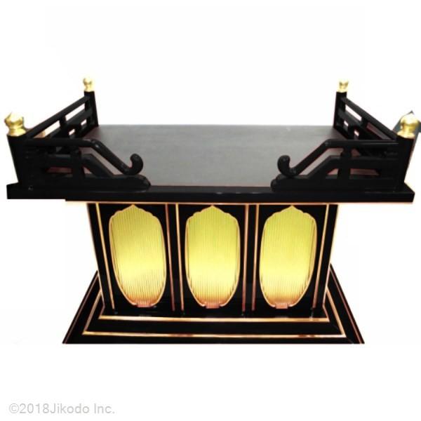 寺院仏具】潤み塗り 幅150センチの三間須弥壇 高欄付き 安心の 寺院仏具】潤み塗り 幅150センチの三間須弥壇 高欄付き 安心の