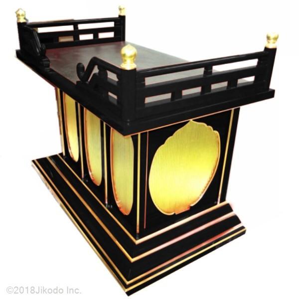 寺院仏具】潤み塗り 幅150センチの三間須弥壇 高欄付き 安心の 寺院仏具】潤み塗り 幅150センチの三間須弥壇 高欄付き 安心の