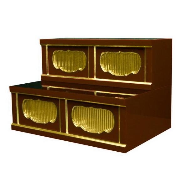 寺院仏具】潤み塗り 二間二段ひな壇 幅60cm×40cm×40cm サイズ 寺院仏具】潤み塗り 二間二段ひな壇 幅60cm×40cm×40cm サイズ