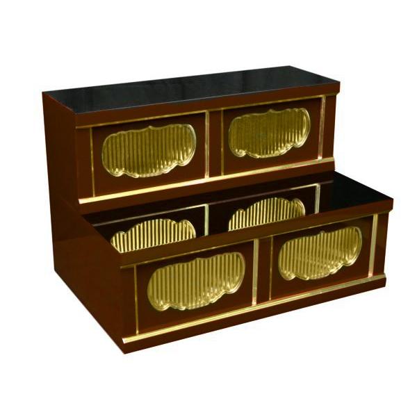 寺院仏具】潤み塗り 二間二段ひな壇 幅60cm×40cm×40cm サイズ 寺院仏具】潤み塗り 二間二段ひな壇 幅60cm×40cm×40cm サイズ