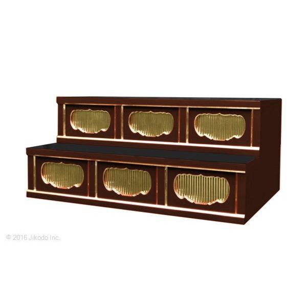 寺院仏具】潤み塗り 三間二段ひな壇 幅90cm×40cm×60cm サイズ 寺院仏具】潤み塗り 三間二段ひな壇 幅90cm×40cm×60cm サイズ