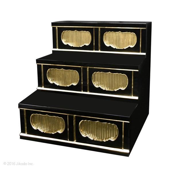 寺院仏具】黒塗り 二間三段ひな壇 幅60cm×60cm×60cm サイズ調整 寺院仏具】黒塗り 二間三段ひな壇 幅60cm×60cm×60cm サイズ調整