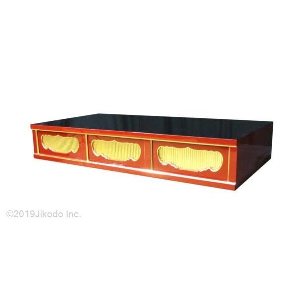 寺院仏具】潤み塗り 三間仏像台 幅120cmx高さ20cmx奥行60cm 寺院仏具】潤み塗り 三間仏像台 幅120cmx高さ20cmx奥行60cm
