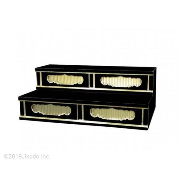 寺院仏具】黒塗り 二間二段ひな壇 幅60cm×30cm×40cm サイズ調整 寺院仏具】黒塗り 二間二段ひな壇 幅60cm×30cm×40cm サイズ調整