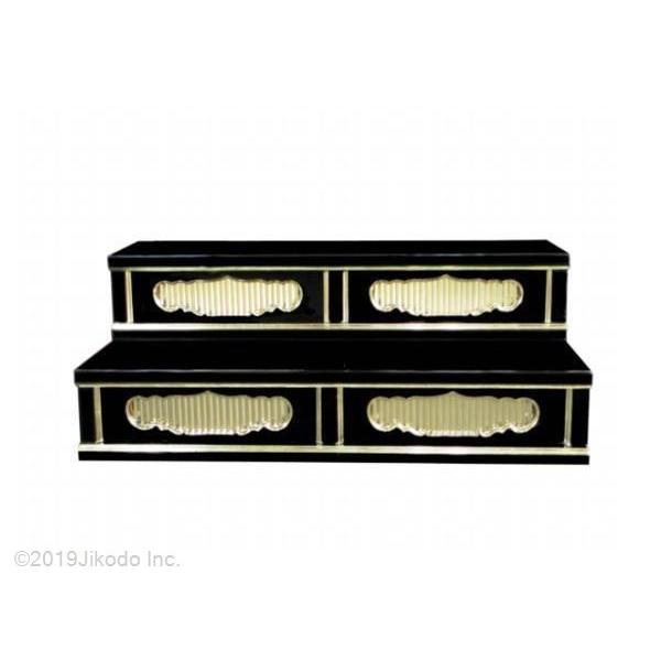 寺院仏具】黒塗り 二間二段ひな壇 幅60cm×30cm×40cm サイズ調整 寺院仏具】黒塗り 二間二段ひな壇 幅60cm×30cm×40cm サイズ調整