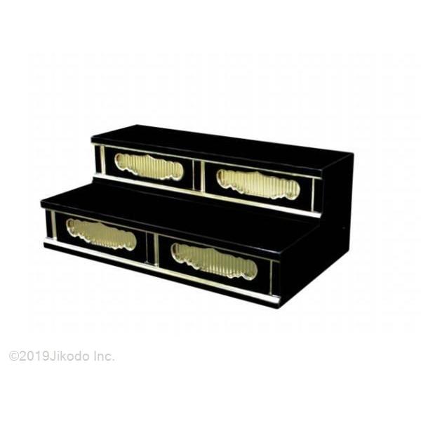 寺院仏具】黒塗り 二間二段ひな壇 幅60cm×30cm×40cm サイズ調整 寺院仏具】黒塗り 二間二段ひな壇 幅60cm×30cm×40cm サイズ調整