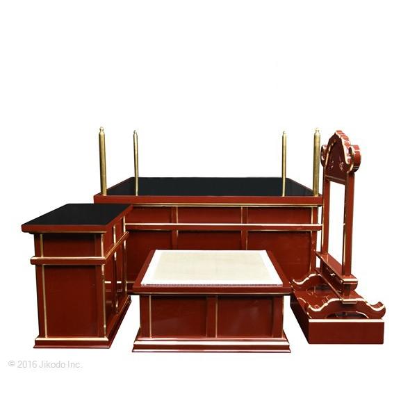 寺院仏具】朱塗り 3.5尺 新型二重 大壇・護摩壇 ケイ台付(磬台 寺院仏具】朱塗り 3.5尺 新型二重 大壇・護摩壇 ケイ台付(磬台