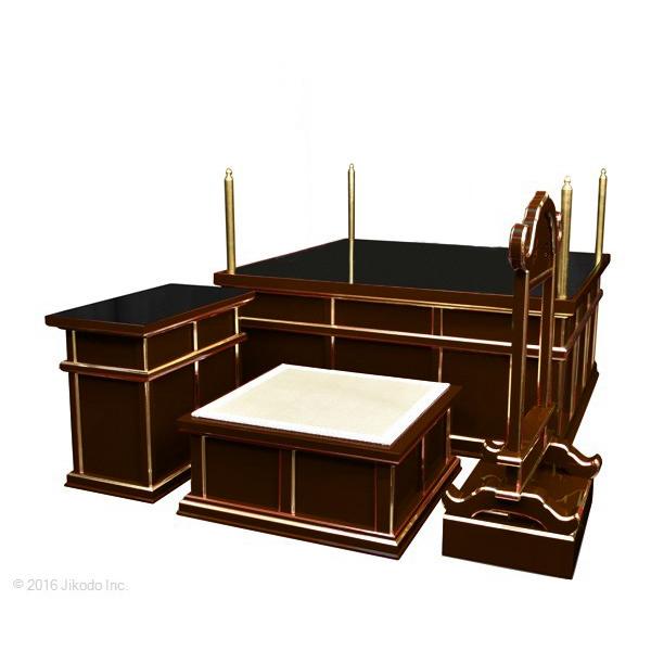 寺院仏具】朱塗り 3.5尺 新型二重 大壇・護摩壇 ケイ台付(磬台 寺院仏具】朱塗り 3.5尺 新型二重 大壇・護摩壇 ケイ台付(磬台