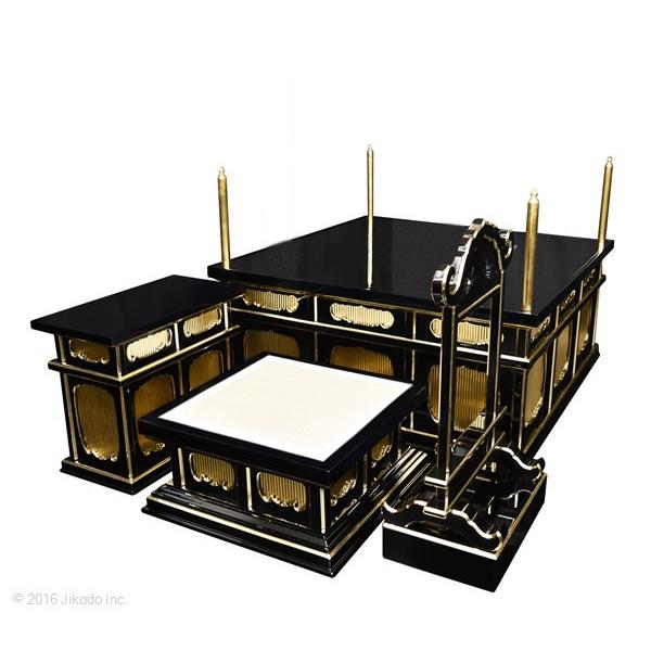 寺院仏具】黒塗り 3.5尺 二重大壇・護摩壇 馨台付(ケイ台 寺院仏具】黒塗り 3.5尺 二重大壇・護摩壇 馨台付(ケイ台