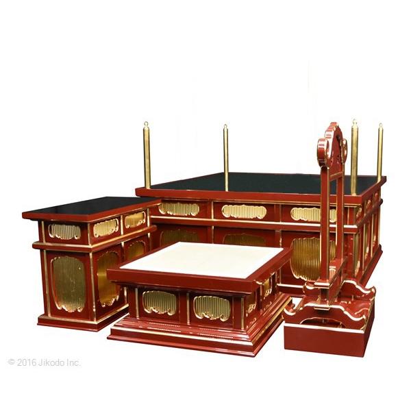 寺院仏具】黒塗り 3.5尺 二重大壇・護摩壇 馨台付(ケイ台 寺院仏具】黒塗り 3.5尺 二重大壇・護摩壇 馨台付(ケイ台