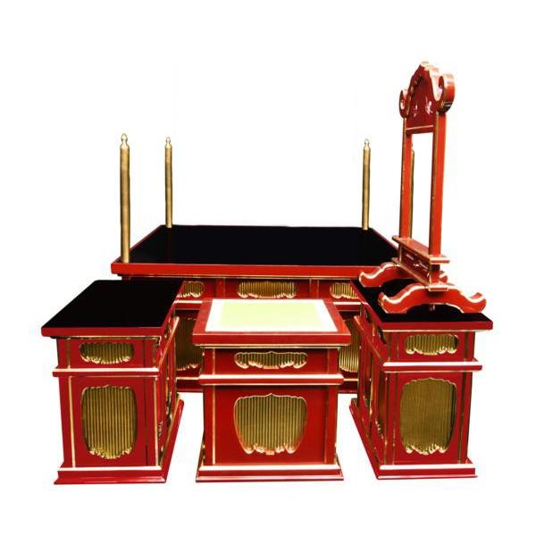 寺院仏具】潤み塗り 3.5尺 簡易式の大壇・護摩壇 ケイ台付(磬台 寺院仏具】潤み塗り 3.5尺 簡易式の大壇・護摩壇 ケイ台付(磬台