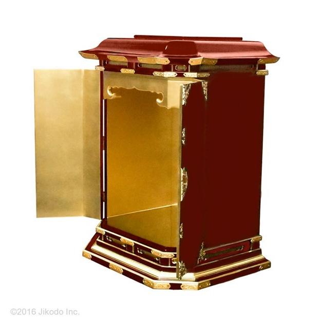 寺院仏具】朱塗り 金具付 高級隅切厨子 高さ90センチ 国内自社 寺院仏具】朱塗り 金具付 高級隅切厨子 高さ90センチ 国内自社
