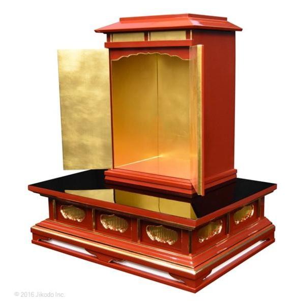 寺院仏具】朱塗り 厨子と須弥壇の2点セット 厨子台幅90センチ 寺院仏具】朱塗り 厨子と須弥壇の2点セット 厨子台幅90センチ