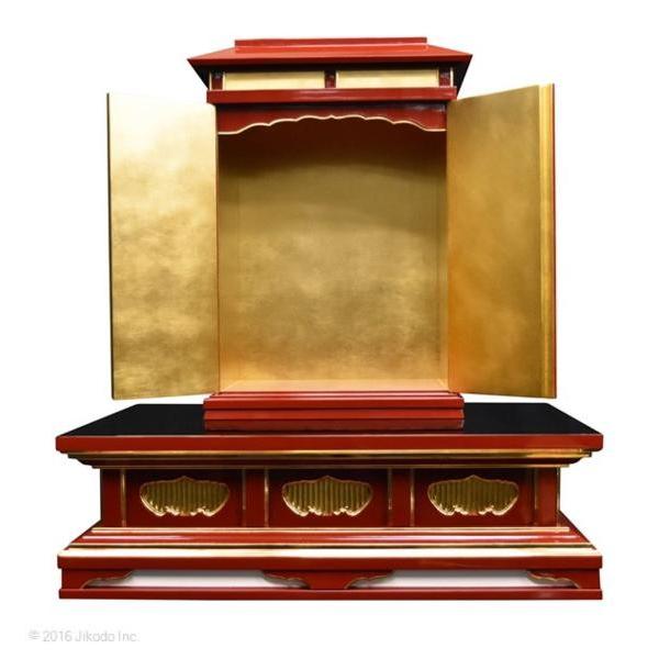 寺院仏具】朱塗り 厨子と須弥壇の2点セット 厨子台幅90センチ 寺院仏具】朱塗り 厨子と須弥壇の2点セット 厨子台幅90センチ