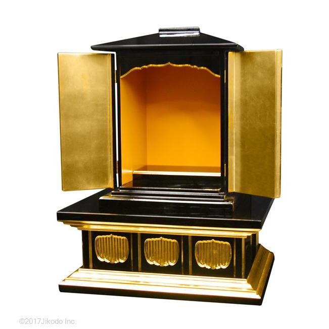 寺院仏具】黒塗り 須弥壇と厨子の豪華2点セット 厨子高さ54 寺院仏具】黒塗り 須弥壇と厨子の豪華2点セット 厨子高さ54