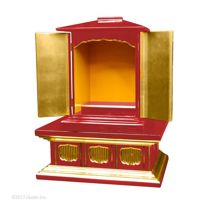 寺院仏具】朱塗り 須弥壇と厨子の豪華2点セット 厨子高さ54 寺院仏具】朱塗り 須弥壇と厨子の豪華2点セット 厨子高さ54