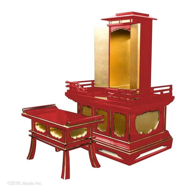 寺院仏具】潤み塗り 須弥壇と厨子と経机 3点セット 厨子台幅90 寺院仏具】潤み塗り 須弥壇と厨子と経机 3点セット 厨子台幅90