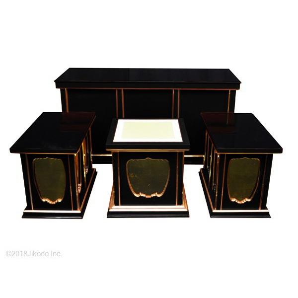 受注生産品】椅子型登高座 4点セット 黒塗り 幅120センチ 木製 受注生産品】椅子型登高座 4点セット 黒塗り 幅120センチ 木製