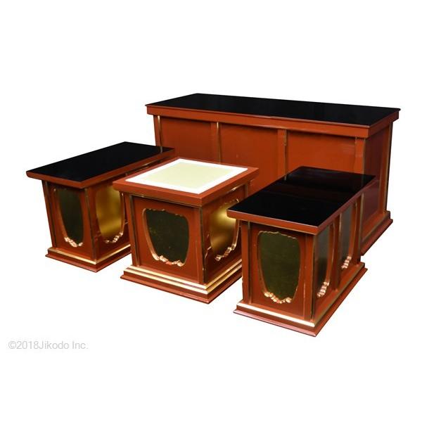 受注生産品】椅子型登高座 4点セット 潤み塗り 幅120センチ 木製 受注生産品】椅子型登高座 4点セット 潤み塗り 幅120センチ 木製