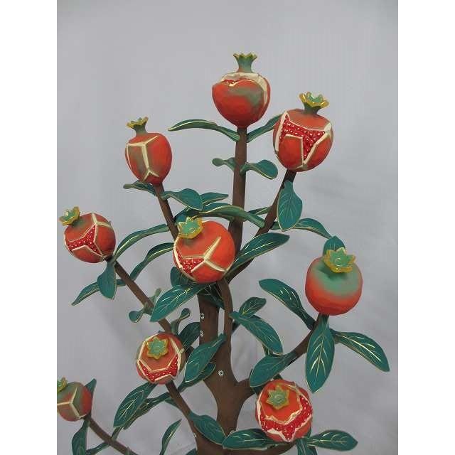 特別販売品】木製 ザクロ常花 一対 花立は別売り 彩色(水上高さ 特別販売品】木製 ザクロ常花 一対 花立は別売り 彩色(水上高さ