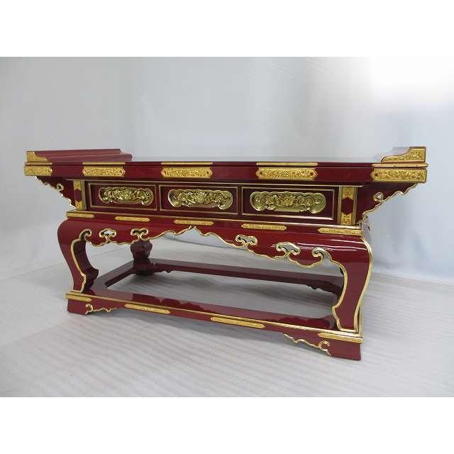 特別販売品】朱塗り 春日型焼香机 3尺(幅約91cmx高39cmx奥38.5 特別販売品】朱塗り 春日型焼香机 3尺(幅約91cmx高39cmx奥38.5