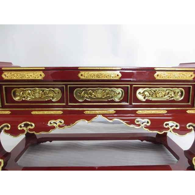 特別販売品】朱塗り 春日型焼香机 3尺(幅約91cmx高39cmx奥38.5 特別販売品】朱塗り 春日型焼香机 3尺(幅約91cmx高39cmx奥38.5