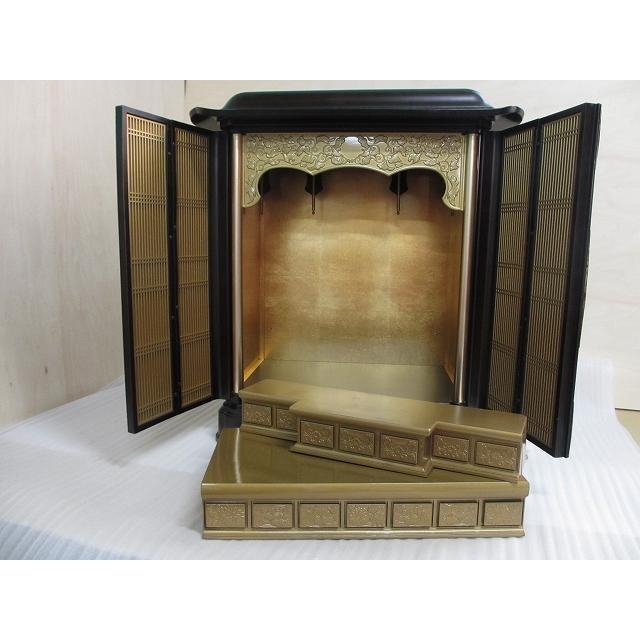 特別販売品】黒檀調上置き仏壇 (内寸幅約44cmx高50cmx奥28cm）長期