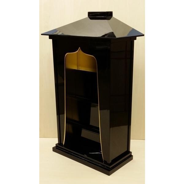 特別販売展示品】黒塗り 厨子 ひな壇付き(外寸幅約78cm高さ約124.5cm