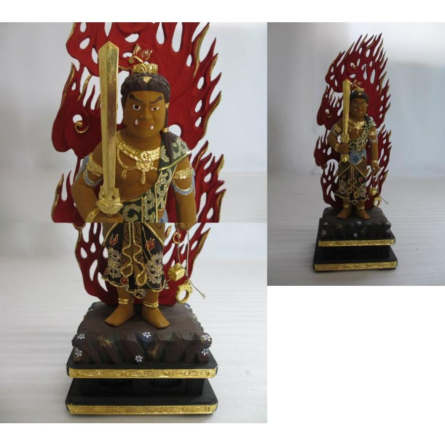 特別販売品】不動明王像 青・赤・黄 3体セット(台座幅12.5cm×高 特別販売品】不動明王像 青・赤・黄 3体セット(台座幅12.5cm×高