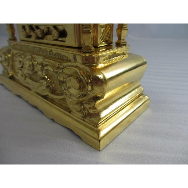 特別販売品】札黒三方金 柱付出高欄位牌 劣化有 (幅約24.5cm×高 特別販売品】札黒三方金 柱付出高欄位牌 劣化有 (幅約24.5cm×高