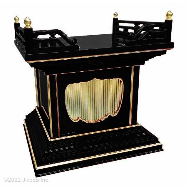 寺院仏具】黒塗り 高欄付き小型須弥壇 幅60cm サイズ調整可能 寺院仏具】黒塗り 高欄付き小型須弥壇 幅60cm サイズ調整可能