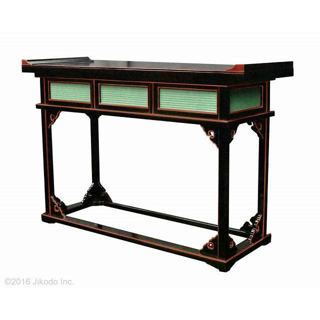 寺院仏具】黒塗り面朱 御所型 立ち焼香机 幅約120センチ 安心の 寺院仏具】黒塗り面朱 御所型 立ち焼香机 幅約120センチ 安心の