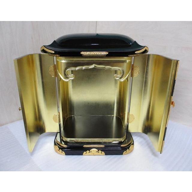 特別販売品】黒塗り 木瓜厨子 飾り金具付き(屋根幅41cm高48cm奥 特別販売品】黒塗り 木瓜厨子 飾り金具付き(屋根幅41cm高48cm奥