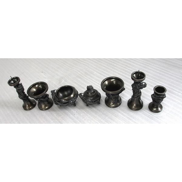 特別販売品】龍巻型 六具足セット3.5寸 (花立口径9cm高10cm)長期在庫品