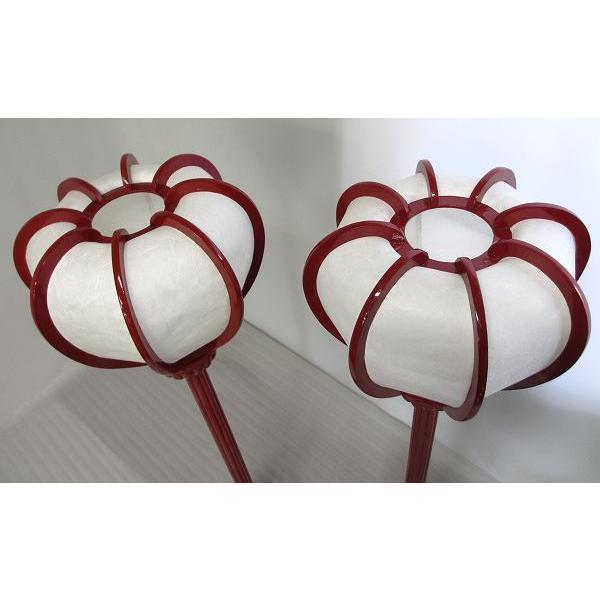 特別販売品】朱塗り大型雪洞（ぼんぼり) 一対 電装付き(火袋直径約37cm