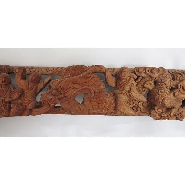 特別販売品】欄間の彫り 十六羅漢(長さ約130cm×高さ約19cm) 未使用です