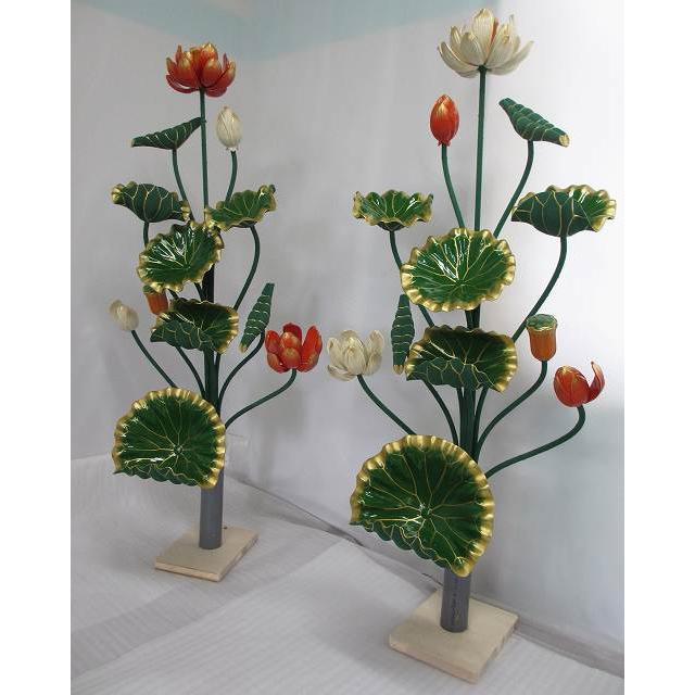 【特別販売品】美品 木製高級木花(常花)一対 12本立 花立は別売 (水上高さ約100cm)長期在庫品のため特価通販(管理番号7641 ...