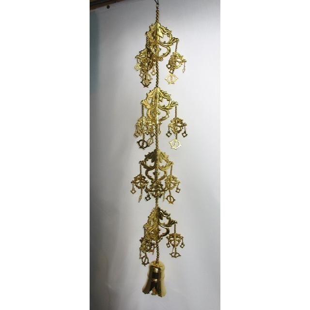 特別販売品】木製 瓔珞 ヨーラク 本金箔仕上 6本セット(全長約96cm 