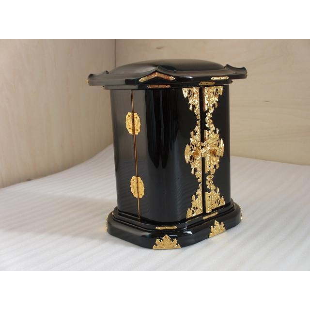 展示品特価販売】黒塗り木瓜厨子5号 国産(内寸幅約12cm×高約14cm