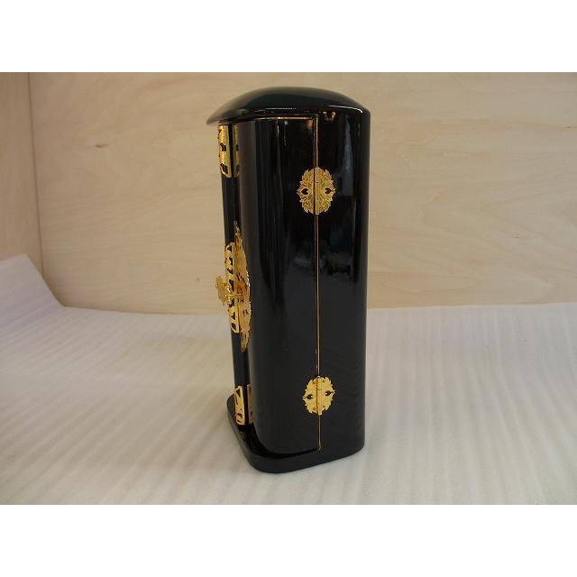 特別販売品】黒塗り 丸厨子 国産(内寸幅約10.5cm×高約23cm×奥約8cm