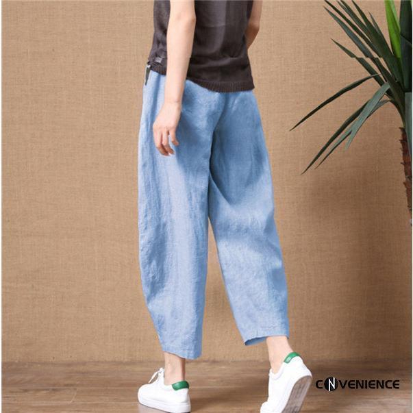 夏 綿麻 ワイドパンツ レディース テーパードパンツ リネンパンツ 長
