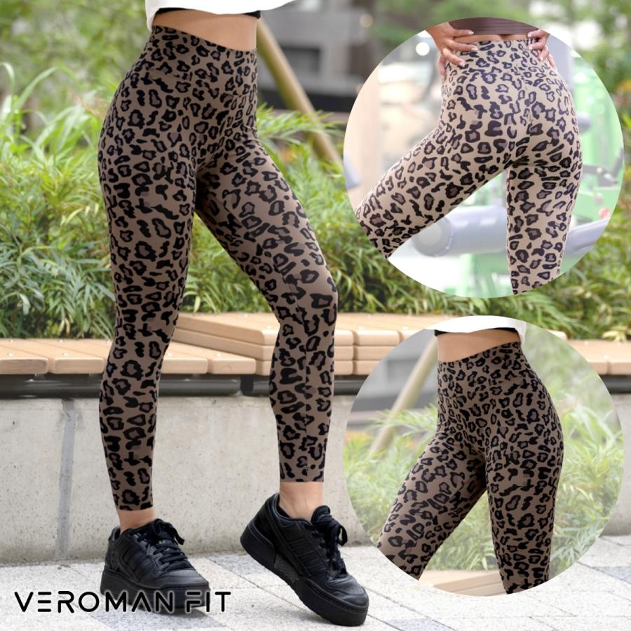 VEROMAN ヨガ レギンス ヒョウ柄 ジムレギンス レディース VEROMAN ヨガ レギンス ヒョウ柄 ジムレギンス レディース