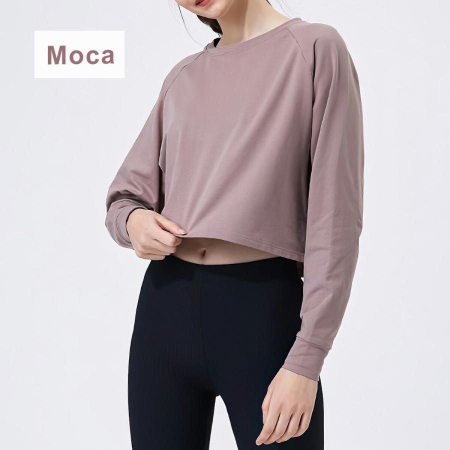 ヨガウェア 長袖 ヨガ トップス レディース ヨガシャツ ショート丈