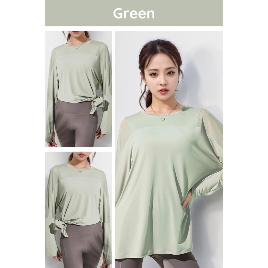 ヨガウェア トップス 長袖 ヨガトップス ヨガ 体型カバー ゆったり ロング丈 レディース ロングtシャツ メッシュ ピラティス ppi-meshtops VEROMAN FIT |  | 09
