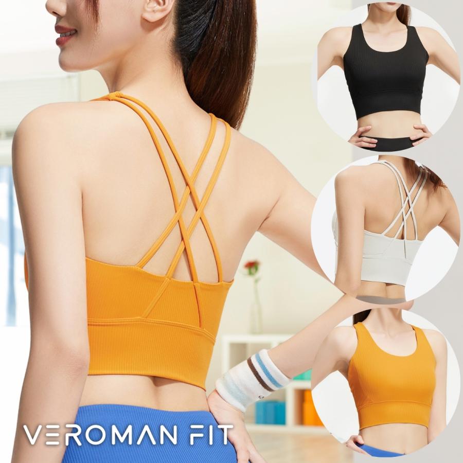 VEROMAN スポーツブラ ヨガウェア トップス カップ付 タンクトップ