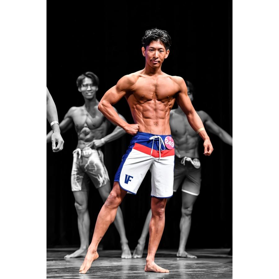 FIED ファイド サーフパンツ メンズ フィジーク ホワイトストライプ 水着 VEROMAN サーフパンツ フィジーク 水着 ボードショーツ サーフショーツ