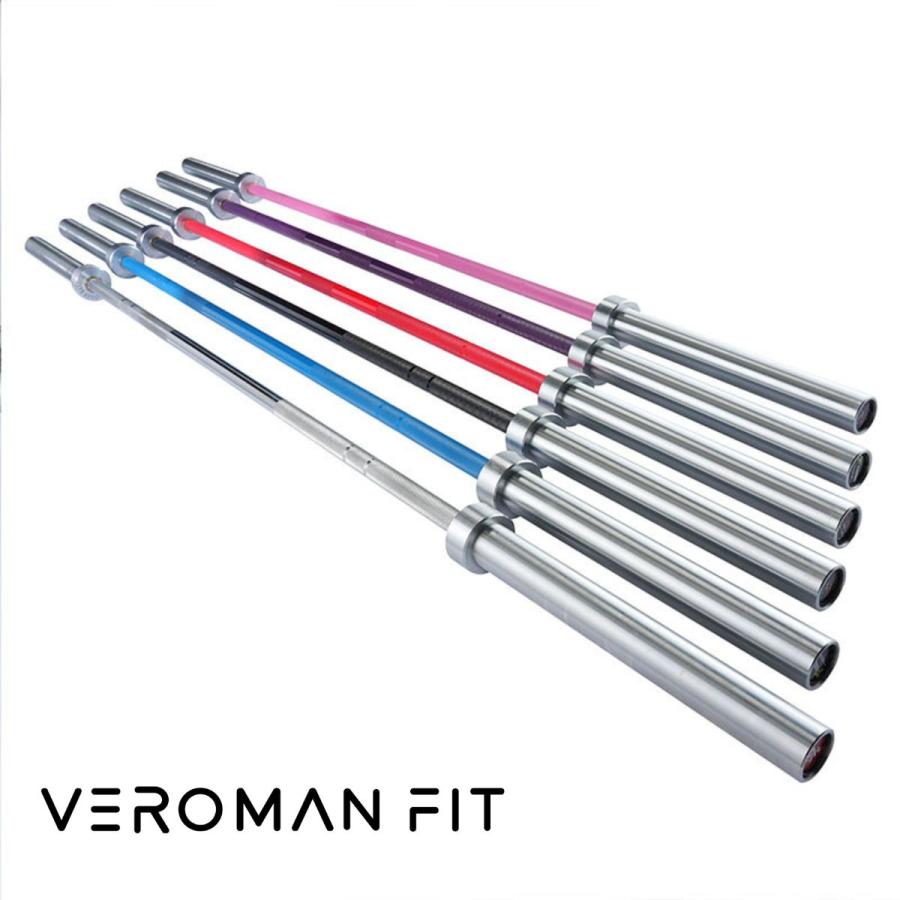 VEROMAN バーベル 1.8m 2.2m トレーニング シャフト 赤 ピンク 黒