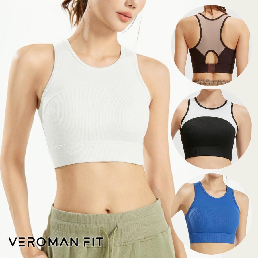 VEROMAN トレーニング トップス ヨガウェア カップ付き タンクトップ