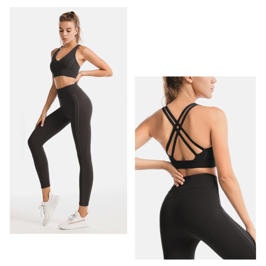 スポーツウェア レディース セットアップ スポーツブラ レギンス 吸汗